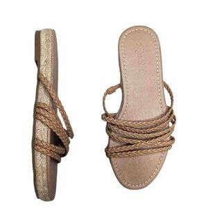MADEWELL The Kathryn Espadrille Slide Sandal Braided Leather Strappy Women’s 9